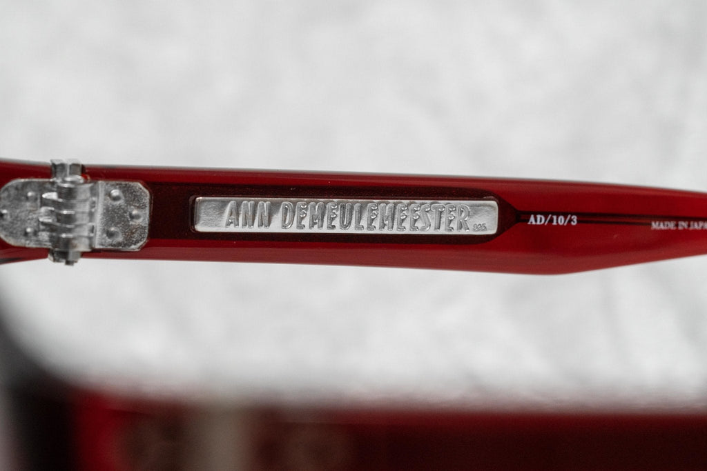 Ann Demeulemeester Sunglasses Flat Top Round Bordeaux Red and Blue