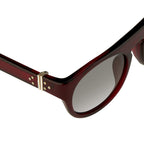 Ann Demeulemeester Sunglasses Flat Top Round Bordeaux Red and Blue