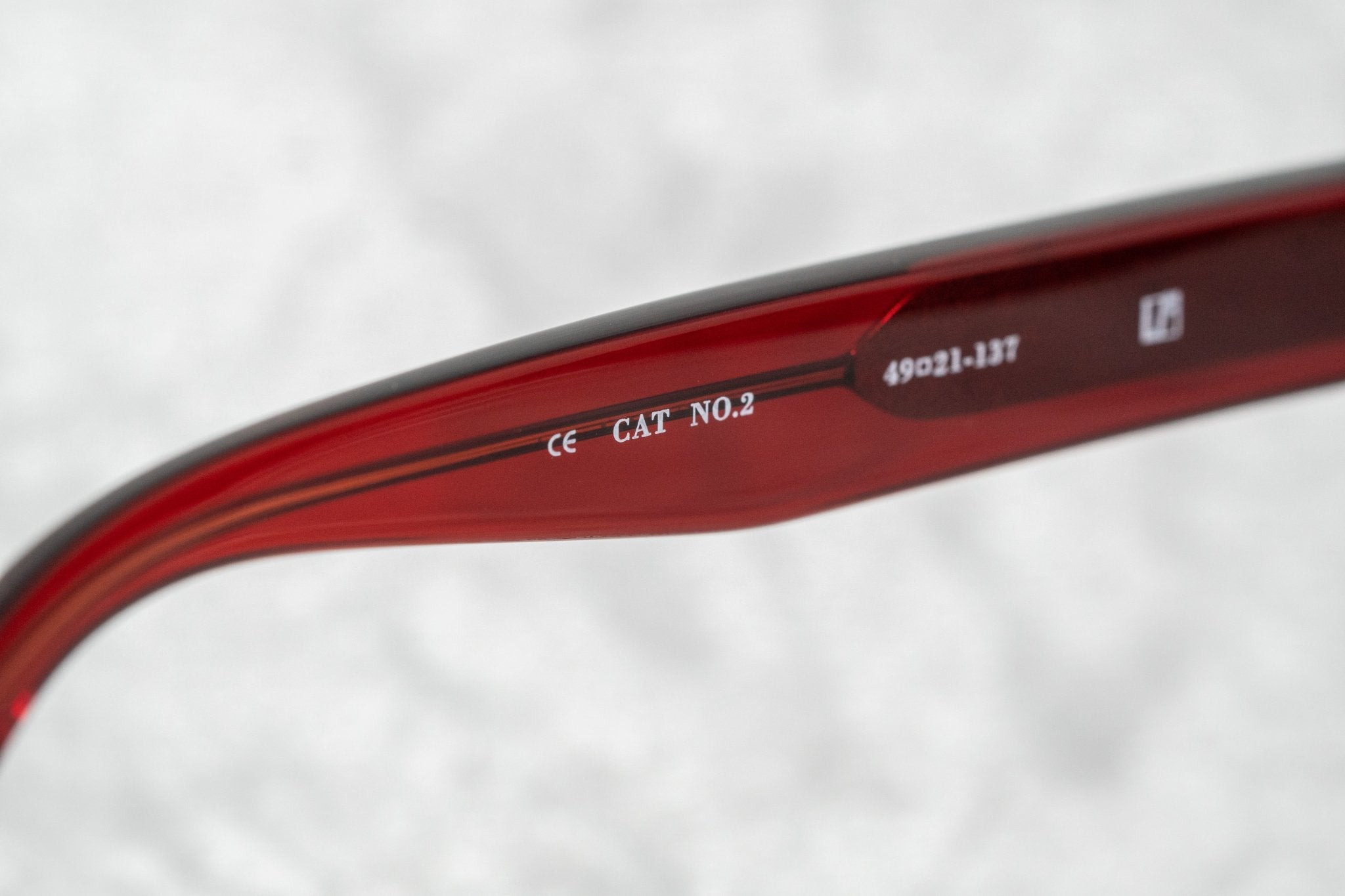 Ann Demeulemeester Sunglasses Flat Top Round Bordeaux Red and Blue