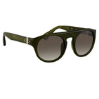 Ann Demeulemeester Sunglasses Flat Top Green and Green Graduated