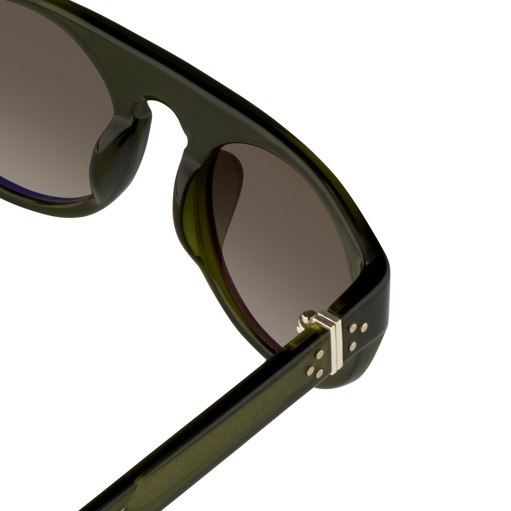 Ann Demeulemeester Sunglasses Flat Top Green and Green Graduated