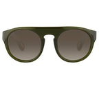 Ann Demeulemeester Sunglasses Flat Top Green and Green Graduated