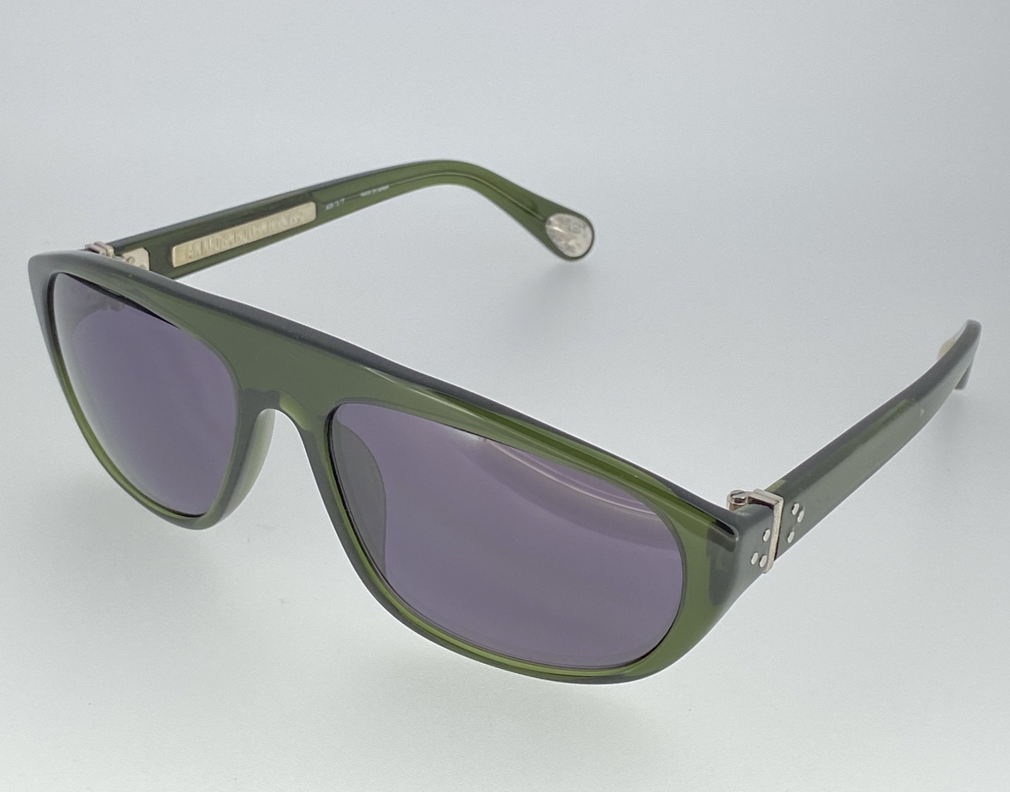 Ann Demeulemeester Men's Sunglasses Flat Top Green and Purple