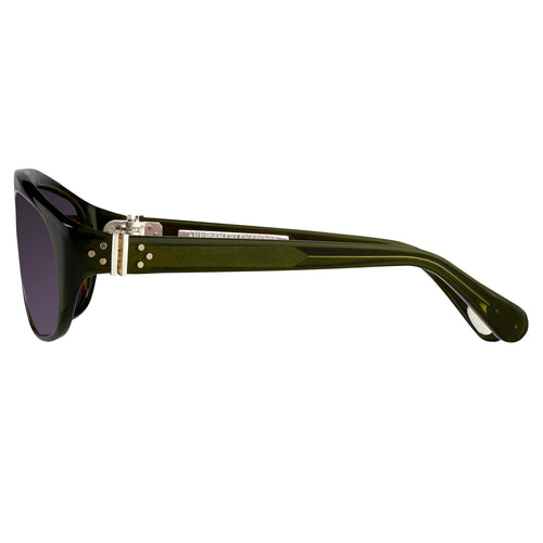 Ann Demeulemeester Men's Sunglasses Flat Top Green and Purple