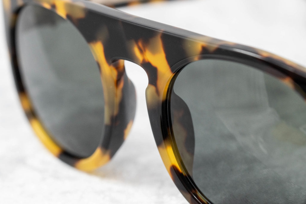 Ann Demeulemeester Men's Sunglasses Flat Top Tortoise Shell and Grey