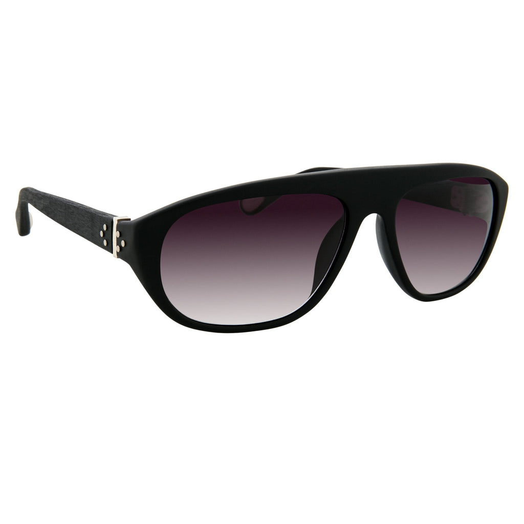 Ann Demeulemeester Men's Sunglasses Flat Top Matte Black and Grey