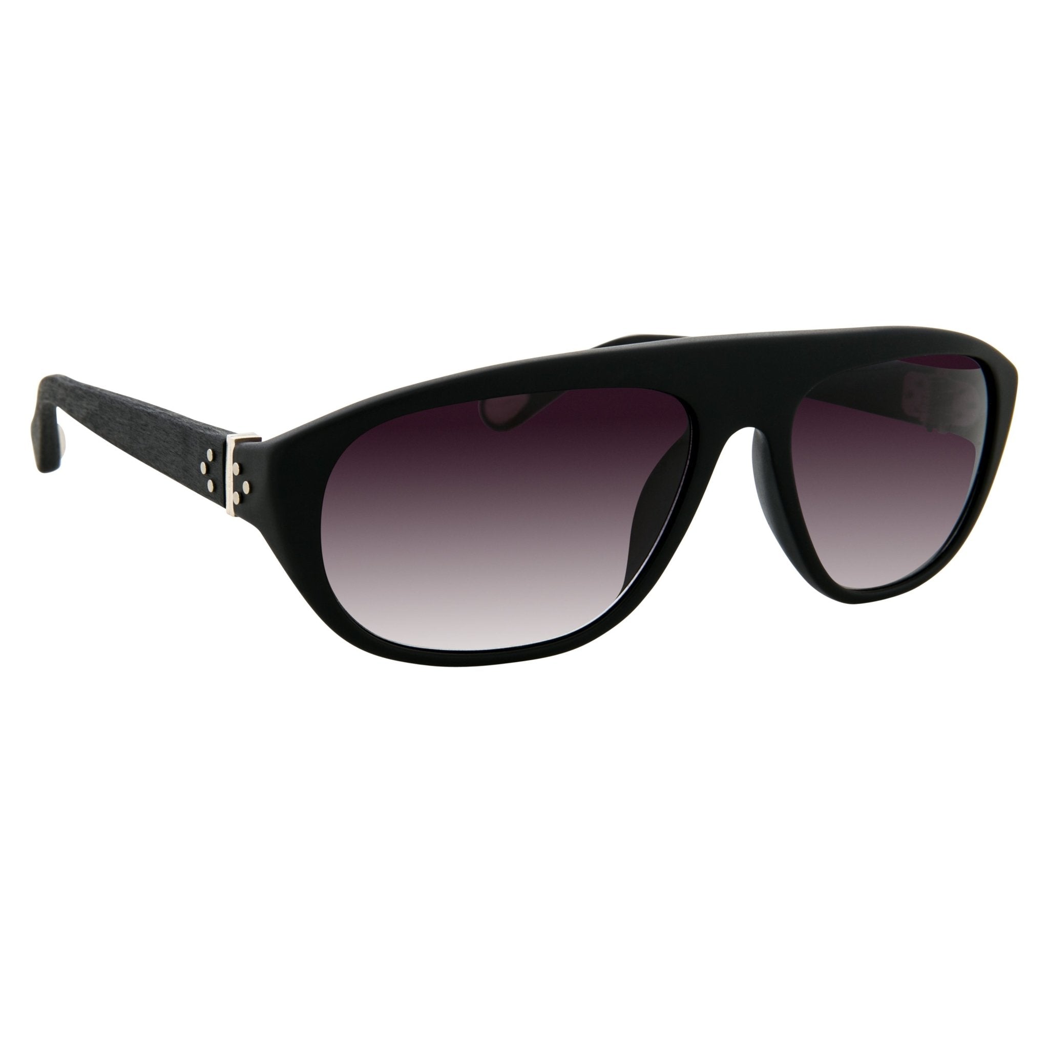 Ann Demeulemeester Men's Sunglasses Flat Top Matte Black and Grey