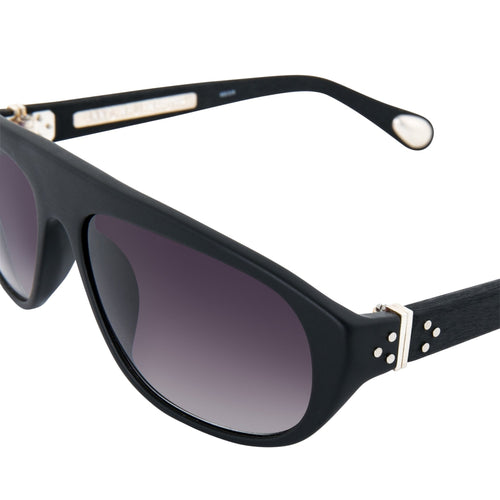 Ann Demeulemeester Men's Sunglasses Flat Top Matte Black and Grey