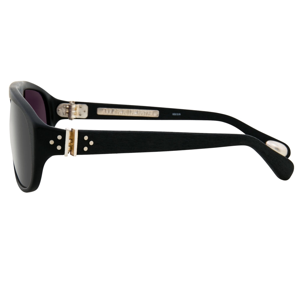 Ann Demeulemeester Men's Sunglasses Flat Top Matte Black and Grey