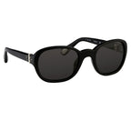 Ann Demeulemeester Ladies Sunglasses Oval Black and Grey