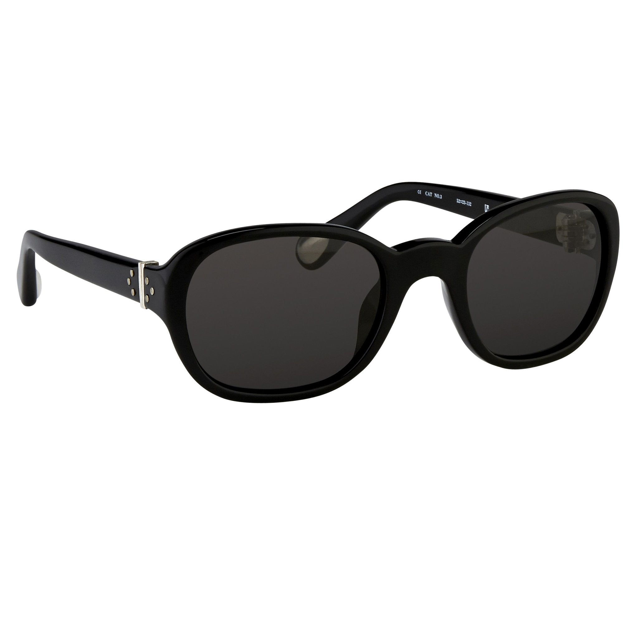 Ann Demeulemeester Ladies Sunglasses Oval Black and Grey