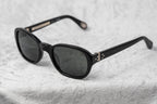 Ann Demeulemeester Ladies Sunglasses Oval Black and Grey