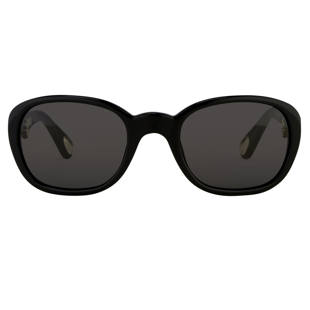 Ann Demeulemeester Ladies Sunglasses Oval Black and Grey