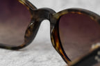 Ann Demeulemeester Ladies Sunglasses Oval Black and Brown Graduated