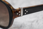 Ann Demeulemeester Ladies Sunglasses Oval Black and Brown Graduated