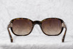 Ann Demeulemeester Ladies Sunglasses Oval Black and Brown Graduated