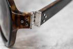 Ann Demeulemeester Ladies Sunglasses Oval Black and Brown Graduated
