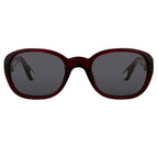 Ann Demeulemeester Sunglasses Oval Red Silver and Blue
