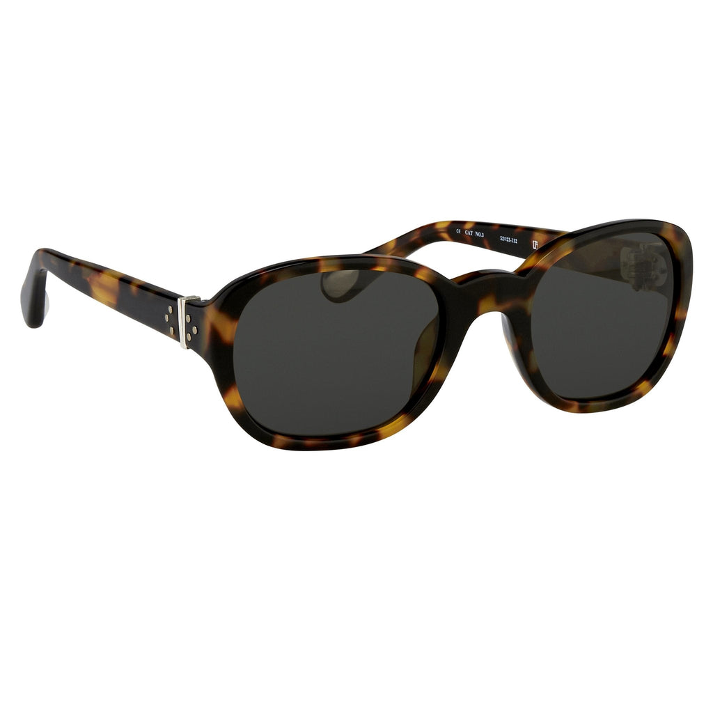 Ann Demeulemeester Ladies Sunglasses Oval Tortoise Shell and Grey