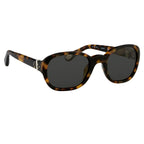 Ann Demeulemeester Ladies Sunglasses Oval Tortoise Shell and Grey