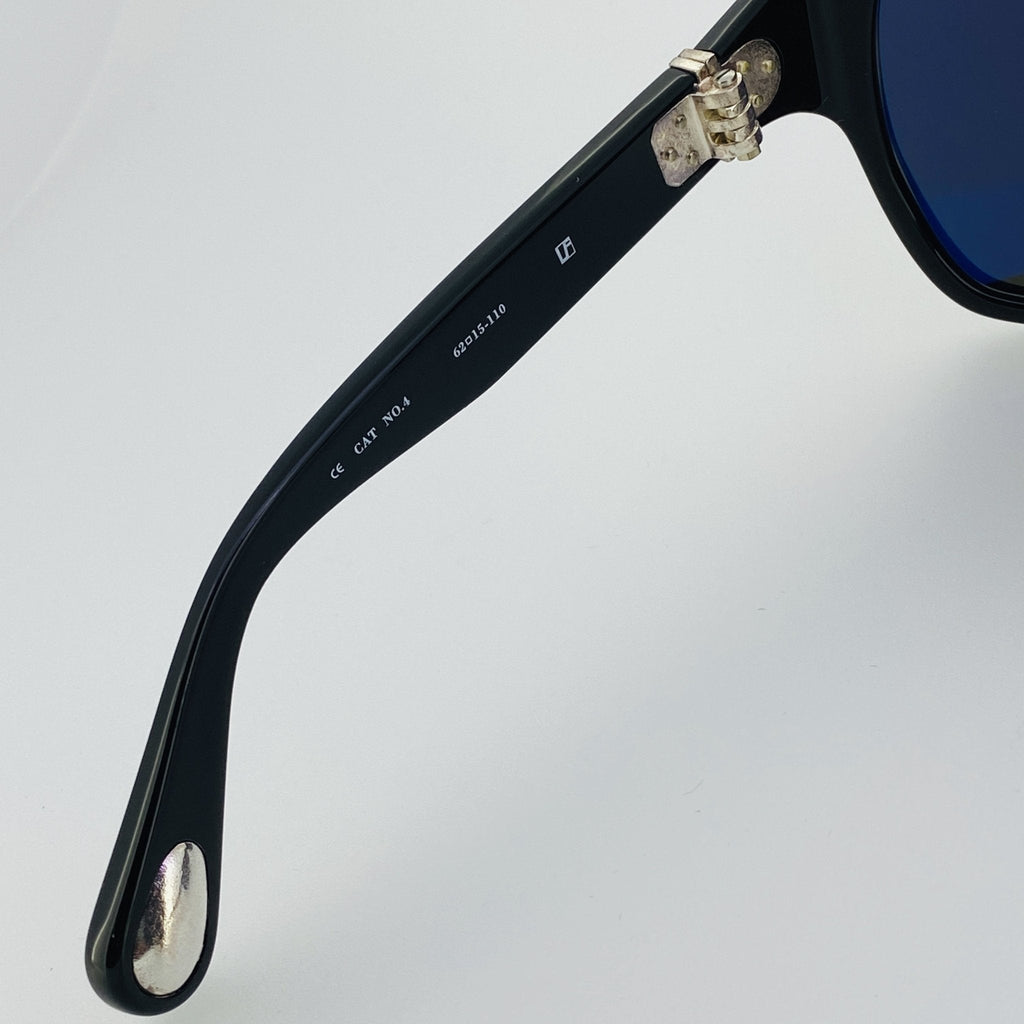 Ann Demeulemeester Sunglasses Oversized Black with Silver Tips and Grey