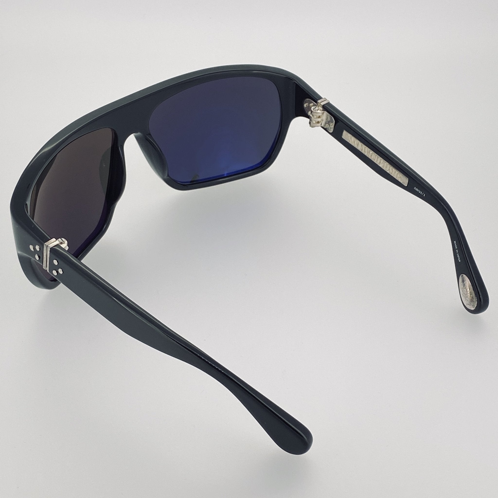 Ann Demeulemeester Sunglasses Oversized Black with Silver Tips and Grey