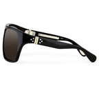 Ann Demeulemeester Sunglasses Oversized Black with Silver Tips and Grey