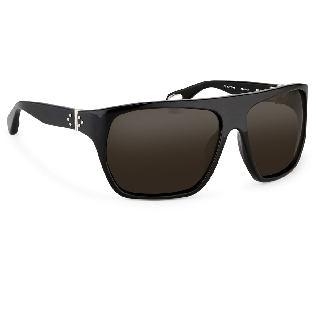 Ann Demeulemeester Sunglasses Oversized Black with Silver Tips and Grey
