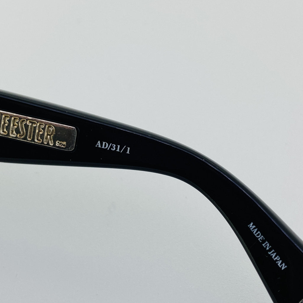 Ann Demeulemeester Sunglasses Oversized Black with Silver Tips and Grey