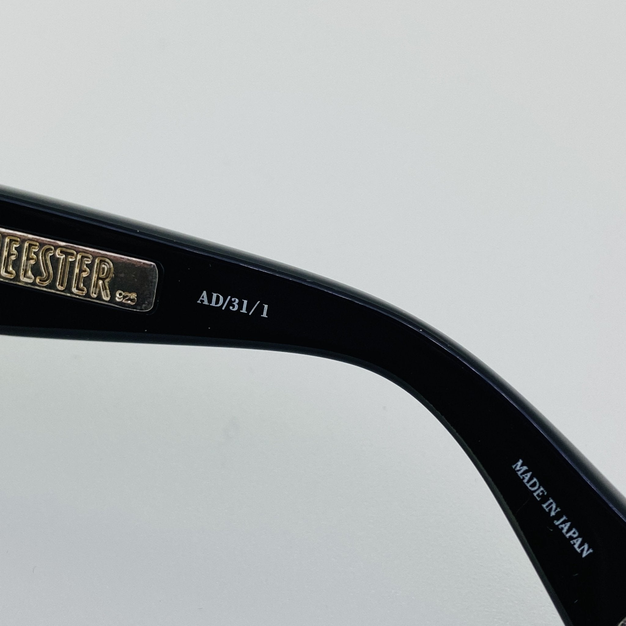 Ann Demeulemeester Sunglasses Oversized Black with Silver Tips and Grey