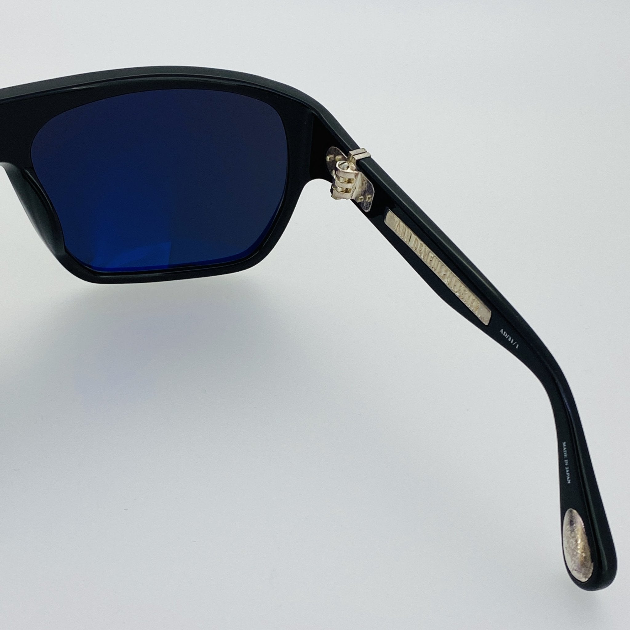 Ann Demeulemeester Sunglasses Oversized Black with Silver Tips and Grey