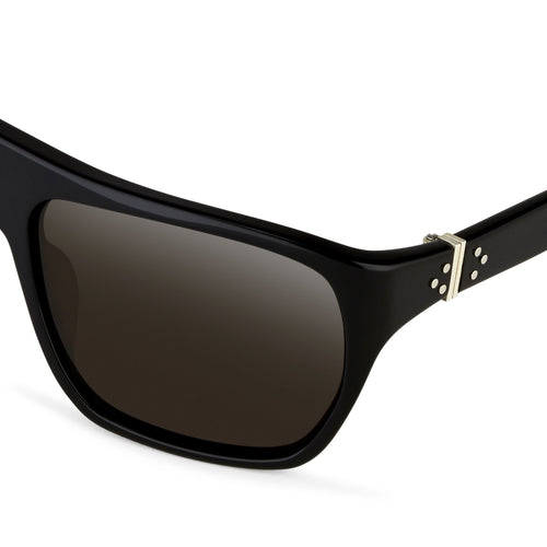Ann Demeulemeester Sunglasses Oversized Black with Silver Tips and Grey