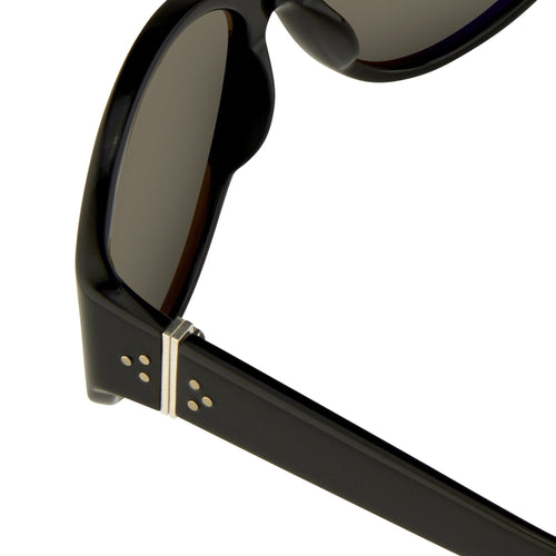 Ann Demeulemeester Ladies Sunglasses Oversized Black and Grey