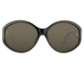 Ann Demeulemeester Ladies Sunglasses Oversized Black and Grey