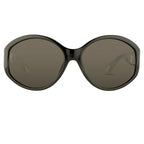 Ann Demeulemeester Ladies Sunglasses Oversized Black and Grey