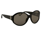 Ann Demeulemeester Ladies Sunglasses Oversized Black and Grey