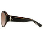 Ann Demeulemeester Ladies Sunglasses Oversized Black and Brown