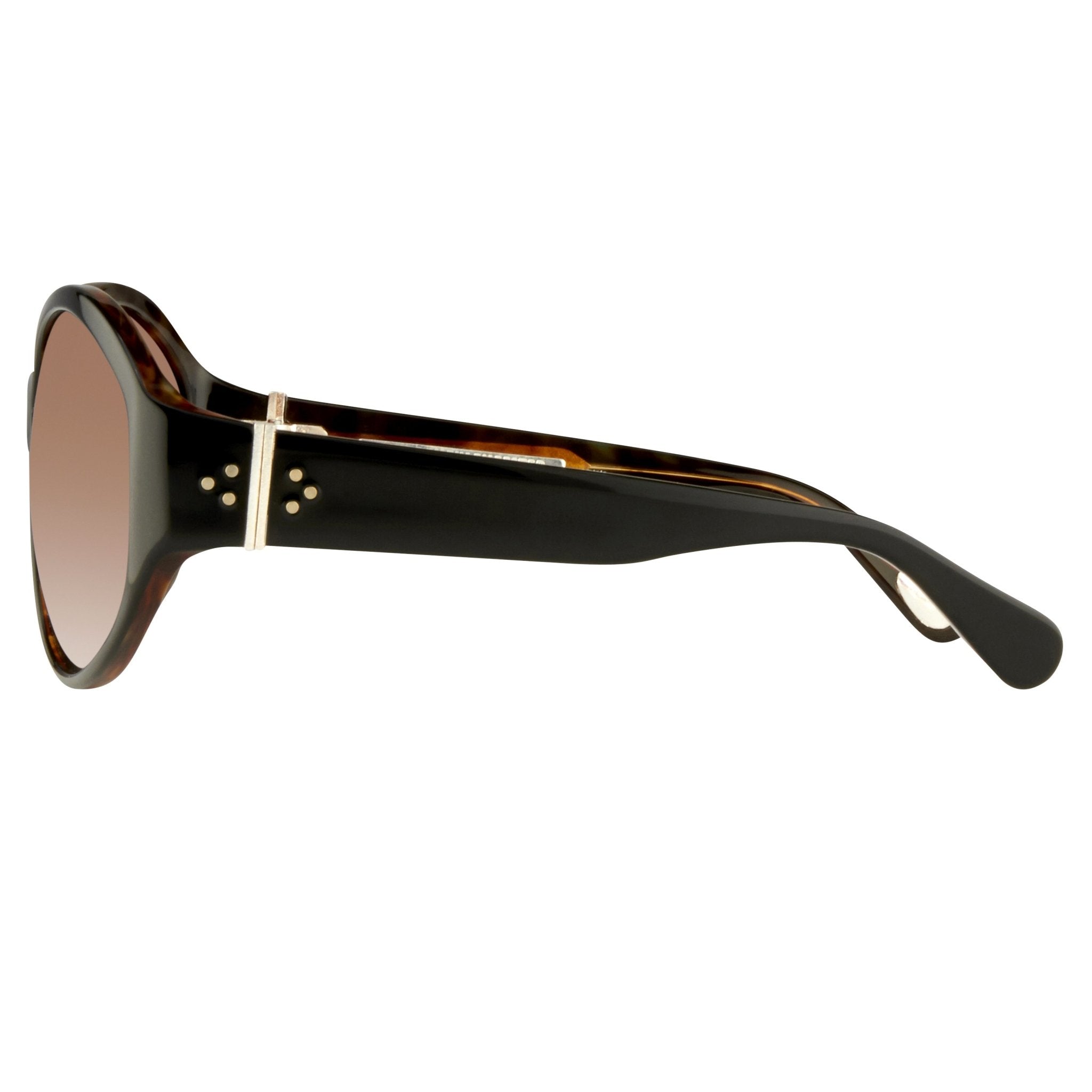 Ann Demeulemeester Ladies Sunglasses Oversized Black and Brown