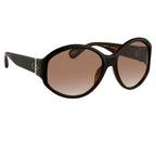 Ann Demeulemeester Ladies Sunglasses Oversized Black and Brown
