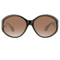 Ann Demeulemeester Ladies Sunglasses Oversized Black and Brown