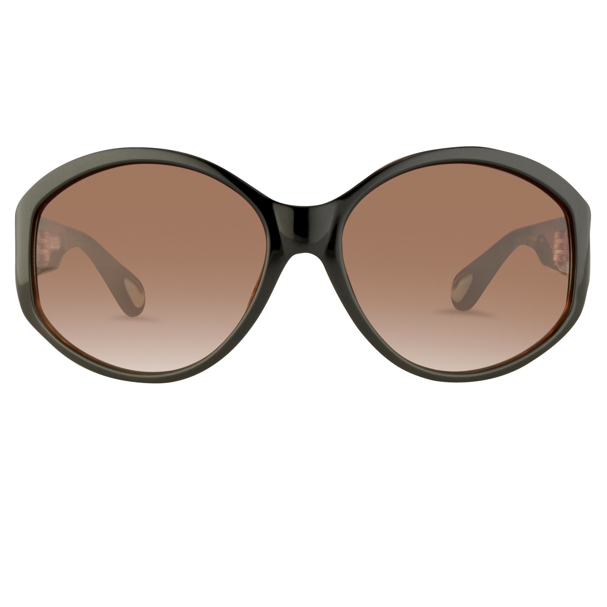 Ann Demeulemeester Ladies Sunglasses Oversized Black and Brown