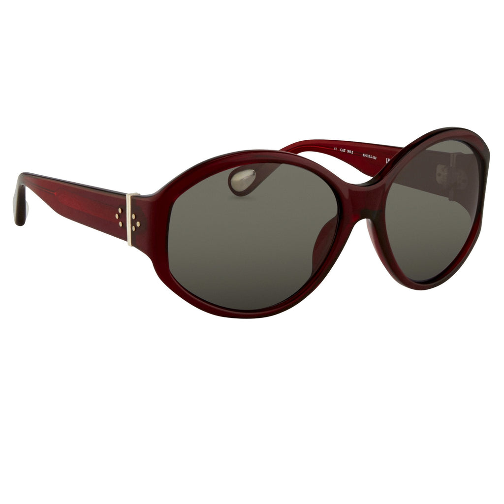 Ann Demeulemeester Ladies Sunglasses Oversized Bordeaux Red and Blue