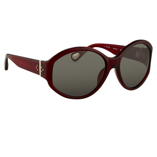 Ann Demeulemeester Ladies Sunglasses Oversized Bordeaux Red and Blue