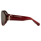 Ann Demeulemeester Ladies Sunglasses Oversized Bordeaux Red and Blue