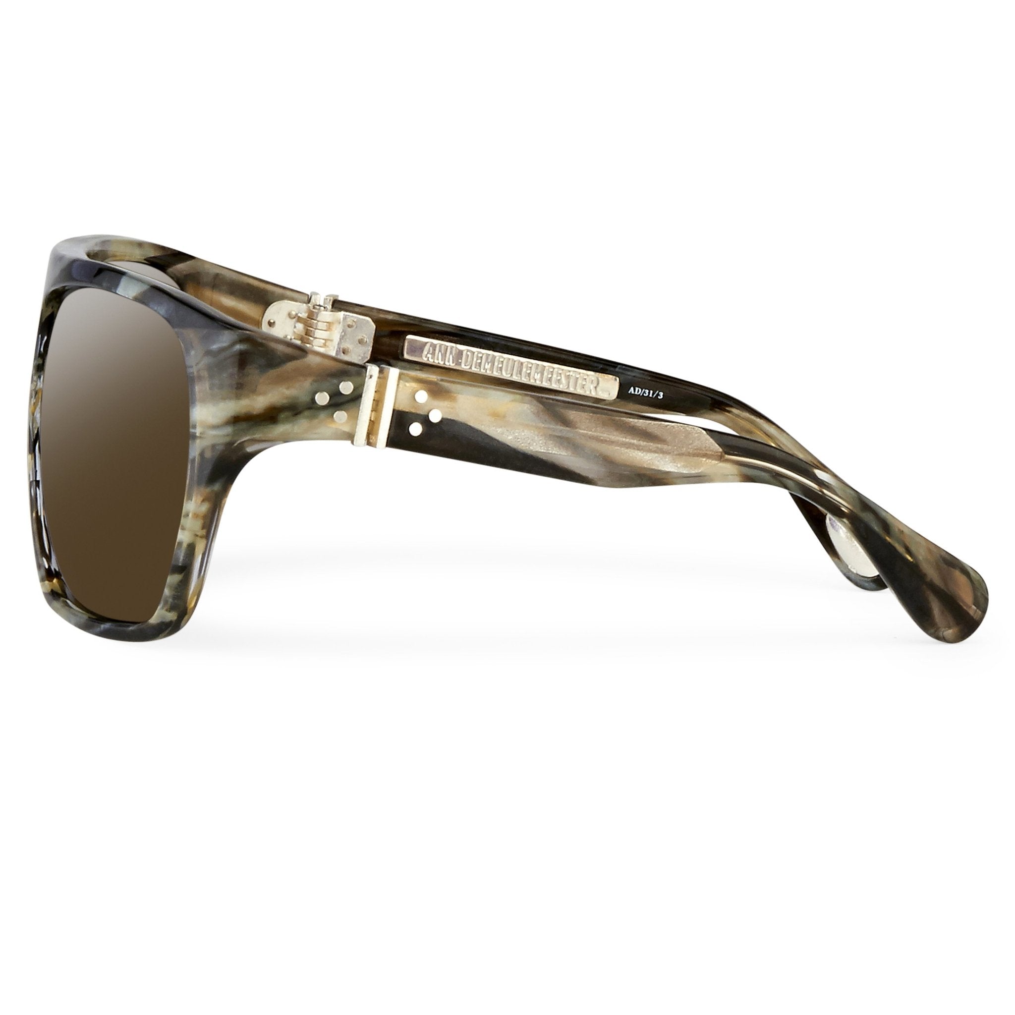 Ann Demeulemeester Men's Sunglasses Oversized Brown and Green