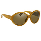 Ann Demeulemeester Ladies Sunglasses Oversized Honey and Green