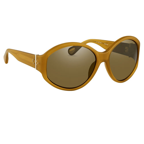 Ann Demeulemeester Ladies Sunglasses Oversized Honey and Green