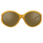 Ann Demeulemeester Ladies Sunglasses Oversized Honey and Green