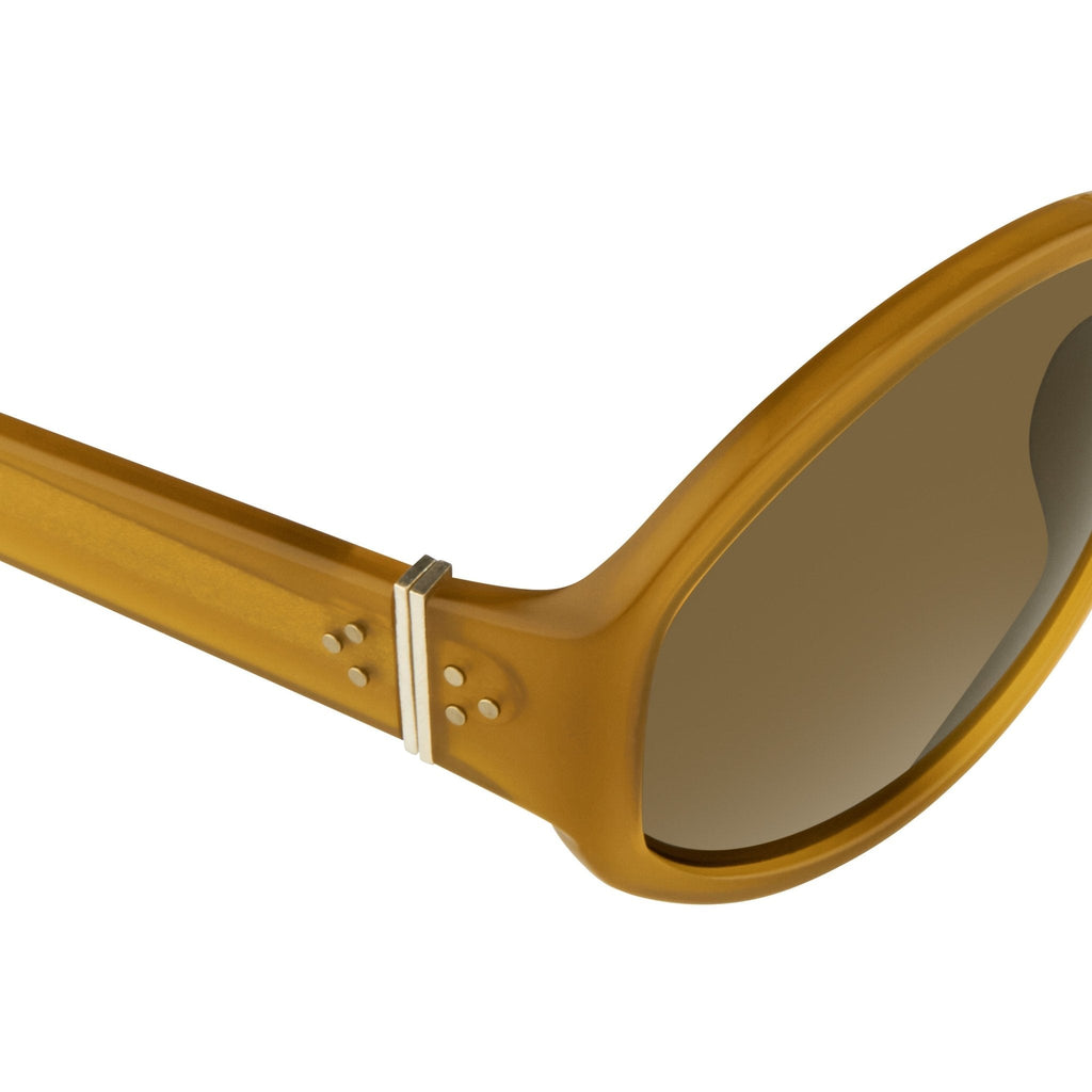 Ann Demeulemeester Ladies Sunglasses Oversized Honey and Green