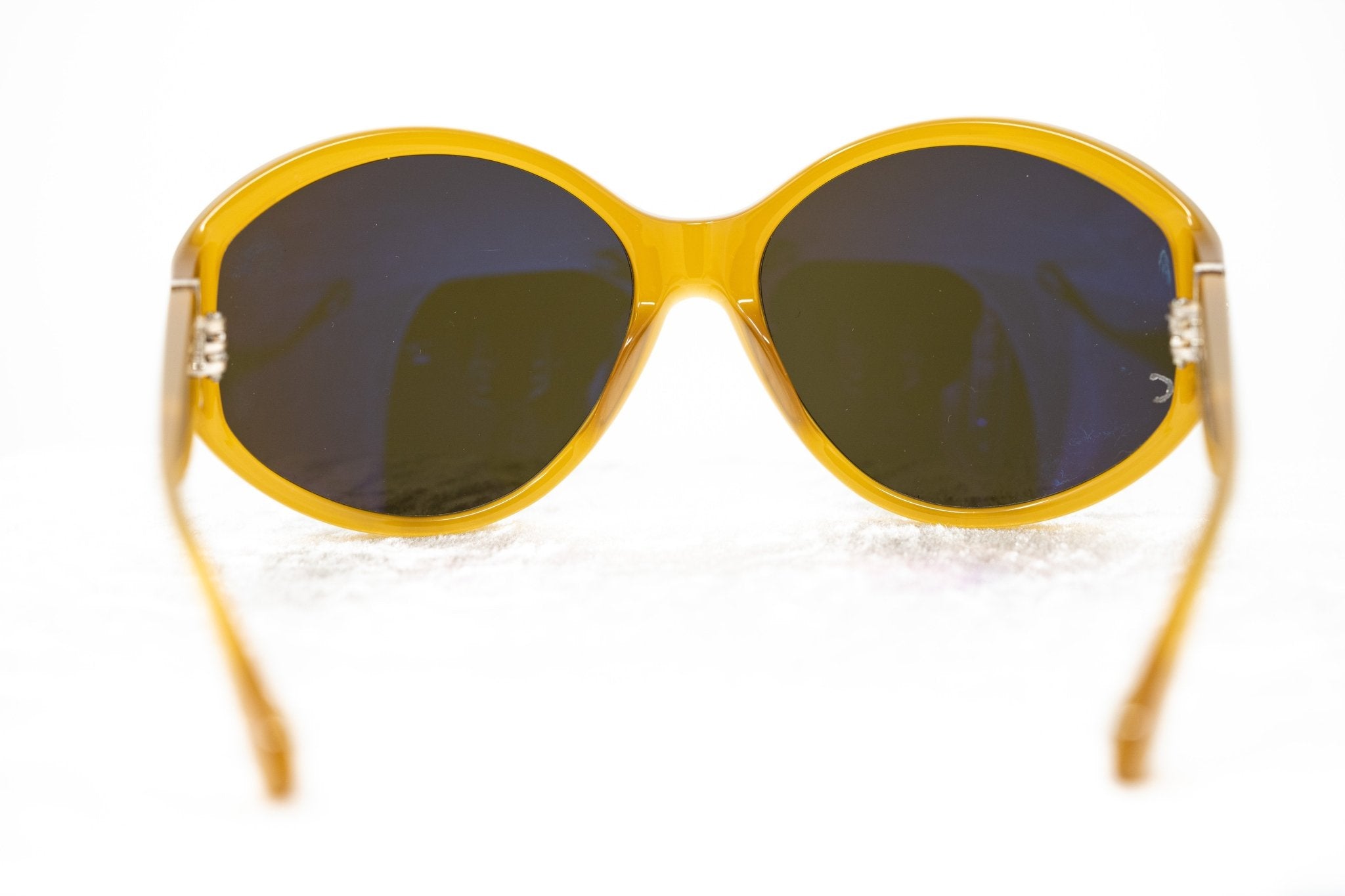 Ann Demeulemeester Ladies Sunglasses Oversized Honey and Green